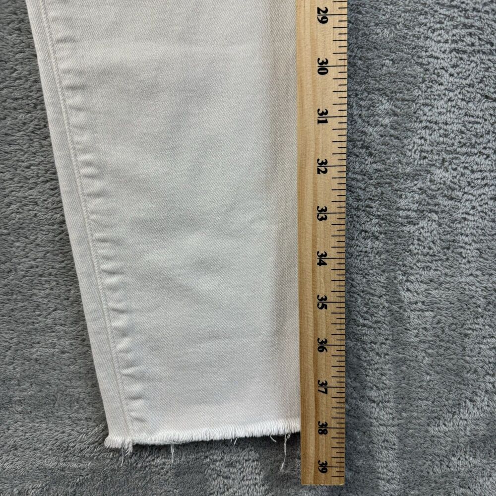 Madewell Jeans Women’s 32 White 9” Mid Rise Skinny Distressed Hems Casual Pants - Picture 15 of 16